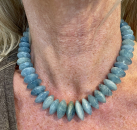 Aquamarin-Rondell Kette mit 585 GG Schließe